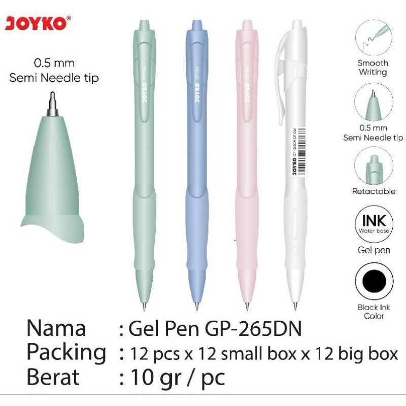 

Pulpen Gel Joyko Gp-265DN ( 1pak/12pcs )