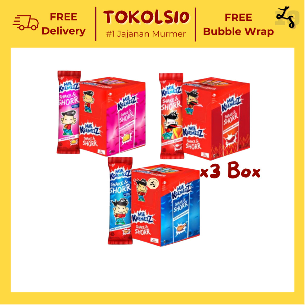 

[3 BOX] Mie Kremezz Shorr Rasa Ayam/Keju/Balado isi 20+1 x16gr