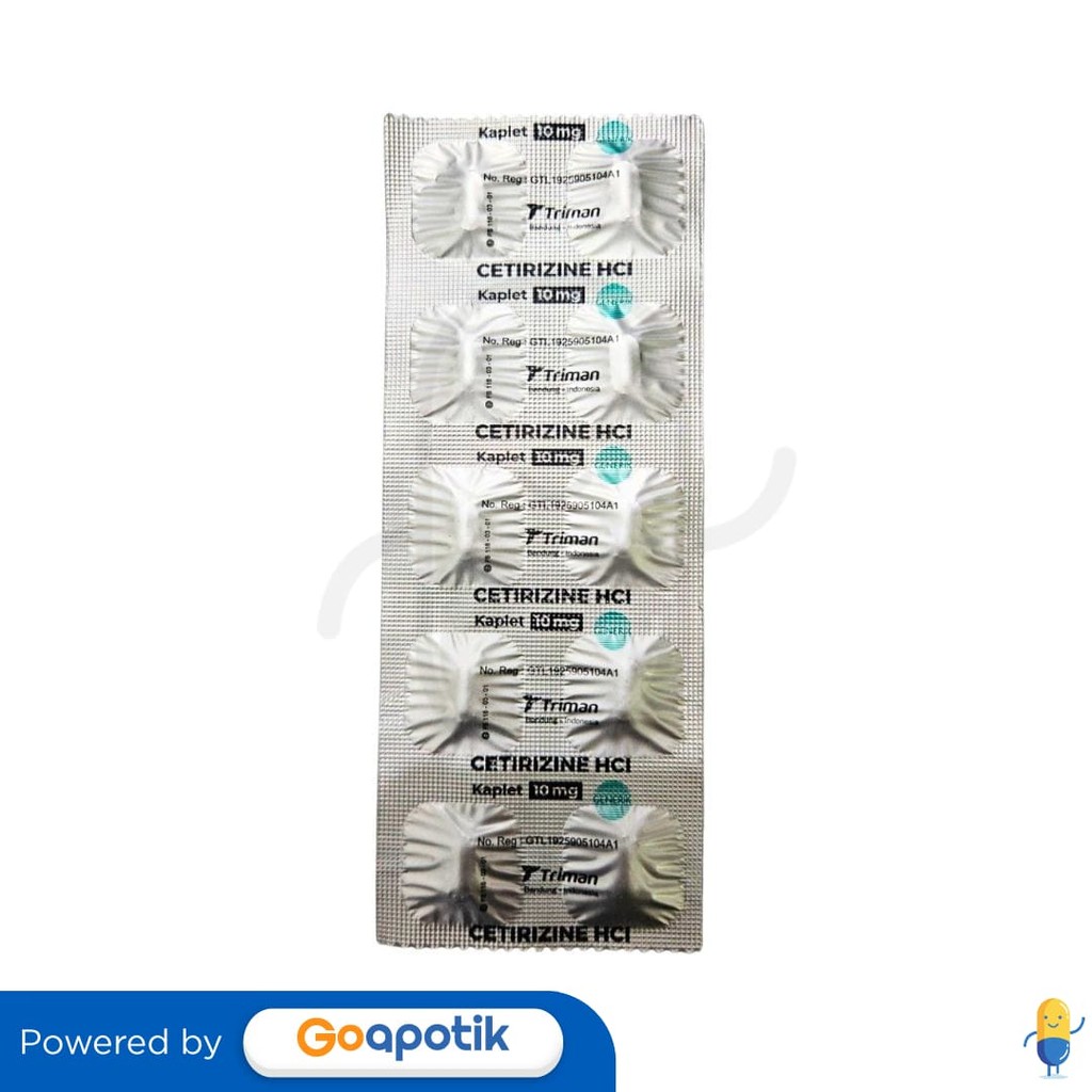 Cetirizine Hcl Triman 10 Mg Strip 10 Kaplet