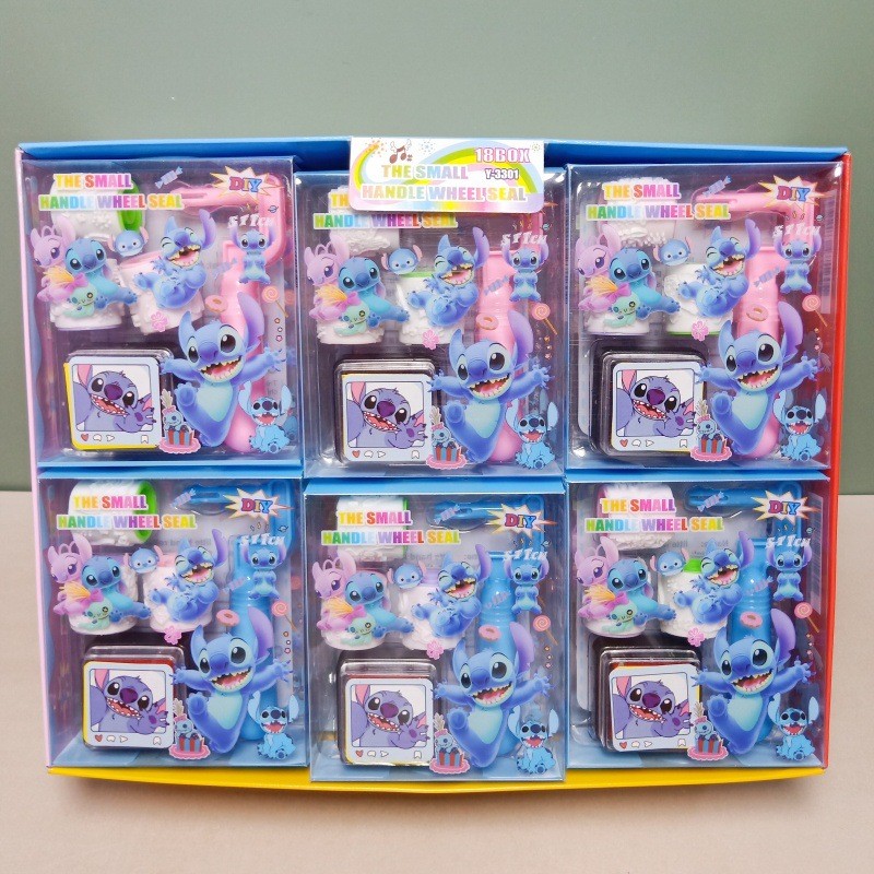 

Disney 6/18pcs Stitch Roller Seal Cute Lilo and Stitch Reward Seal Student Handbook Seal Stationery Gift Wholesale