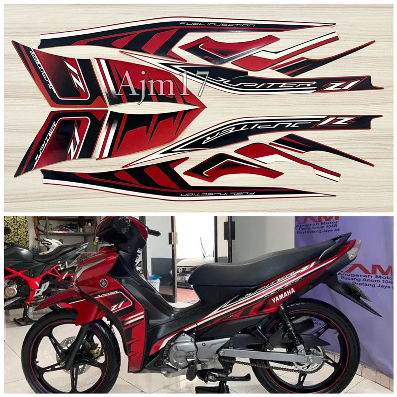 STIKER STRIPING MOTOR JUPITER Z1 2015 MERAH