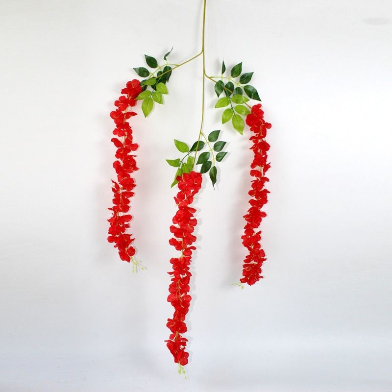 Juntai Wisteria Jumbo Gantung Daun Rambat Plastik- Bunga Lavender Artificial Wisteria Tanaman Import