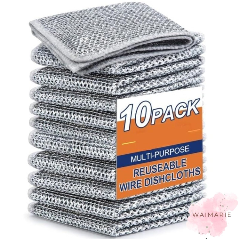 

FMA Non-Stick Steel Wire Dishcloths Double-Layer Design 20x20cm 10PCS - FM-N20