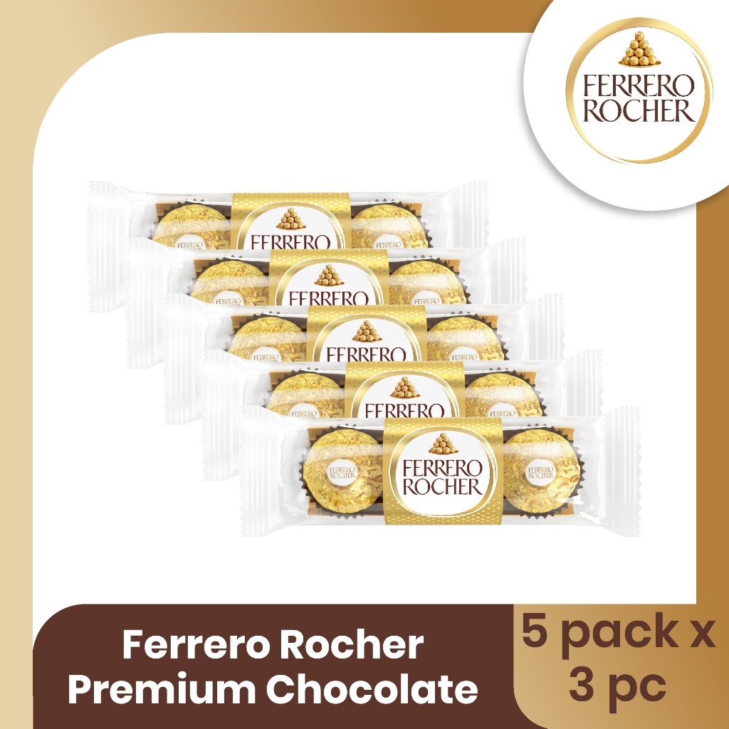 

New Ferrero Rocher Premium Chocolate Isi 3pcs - 5 PACKPremium