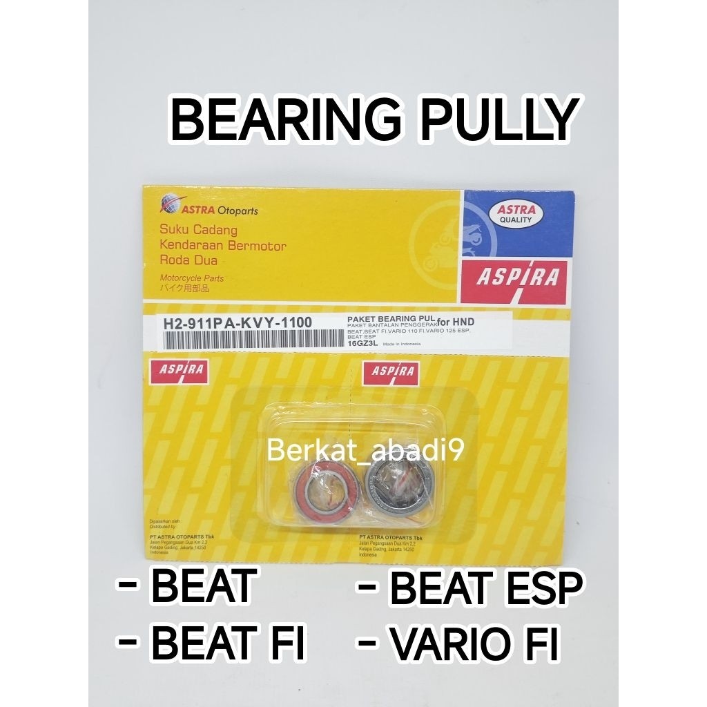 [ Aspira ] Bearing klahar Kolahar Pully pulley puly puli Beat / Beat FI / Vario FI