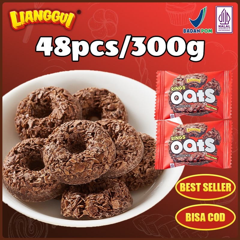 

Lianggui Biskuit Oat Chocolate Ring HALAL Cemilan Sehat untuk Diet & Kantor | Snack Enak Renyah