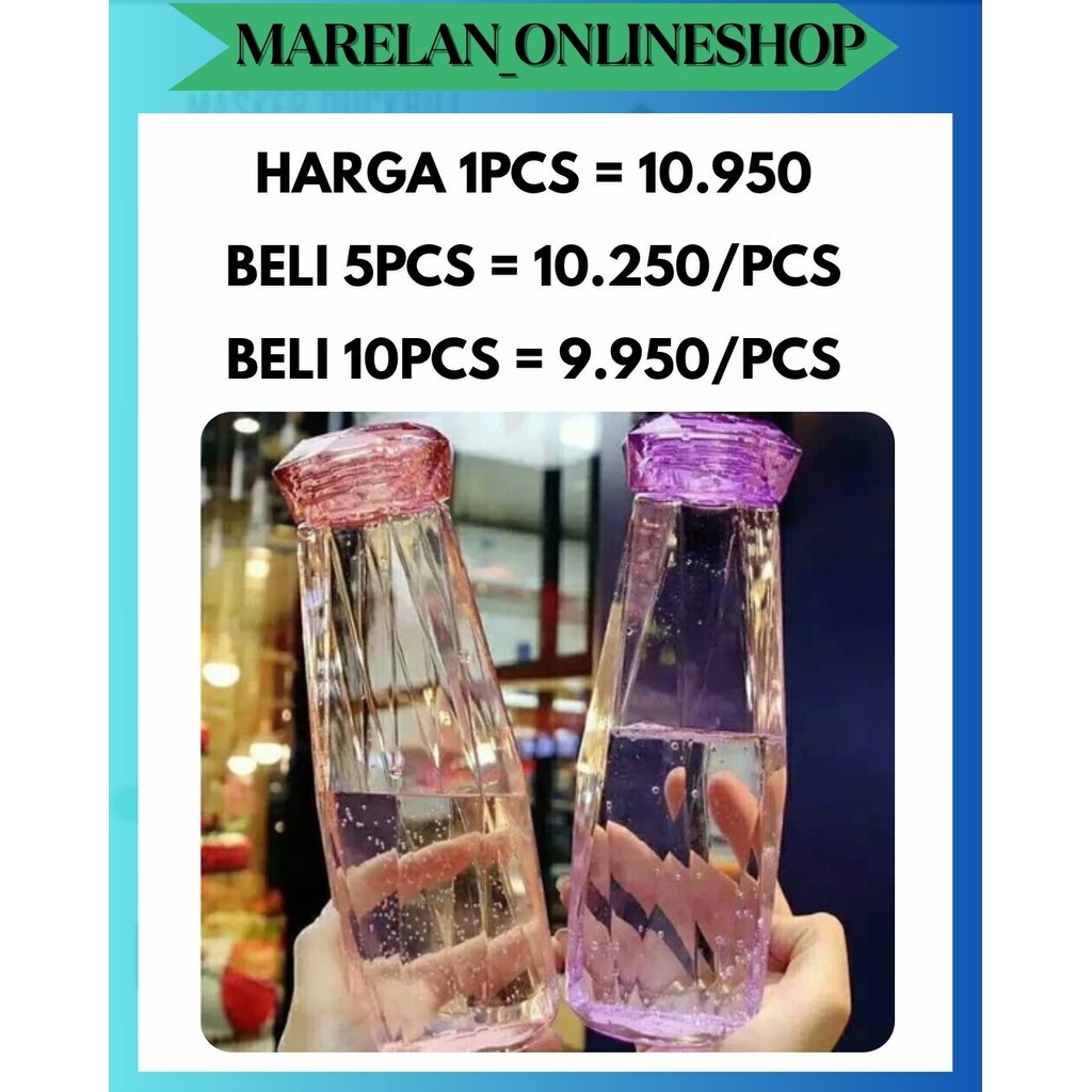 MOS BOTOL MINUM KACA DIAMOND CRYSTAL / KRISTAL TUMBLER GLASS COLORFUL