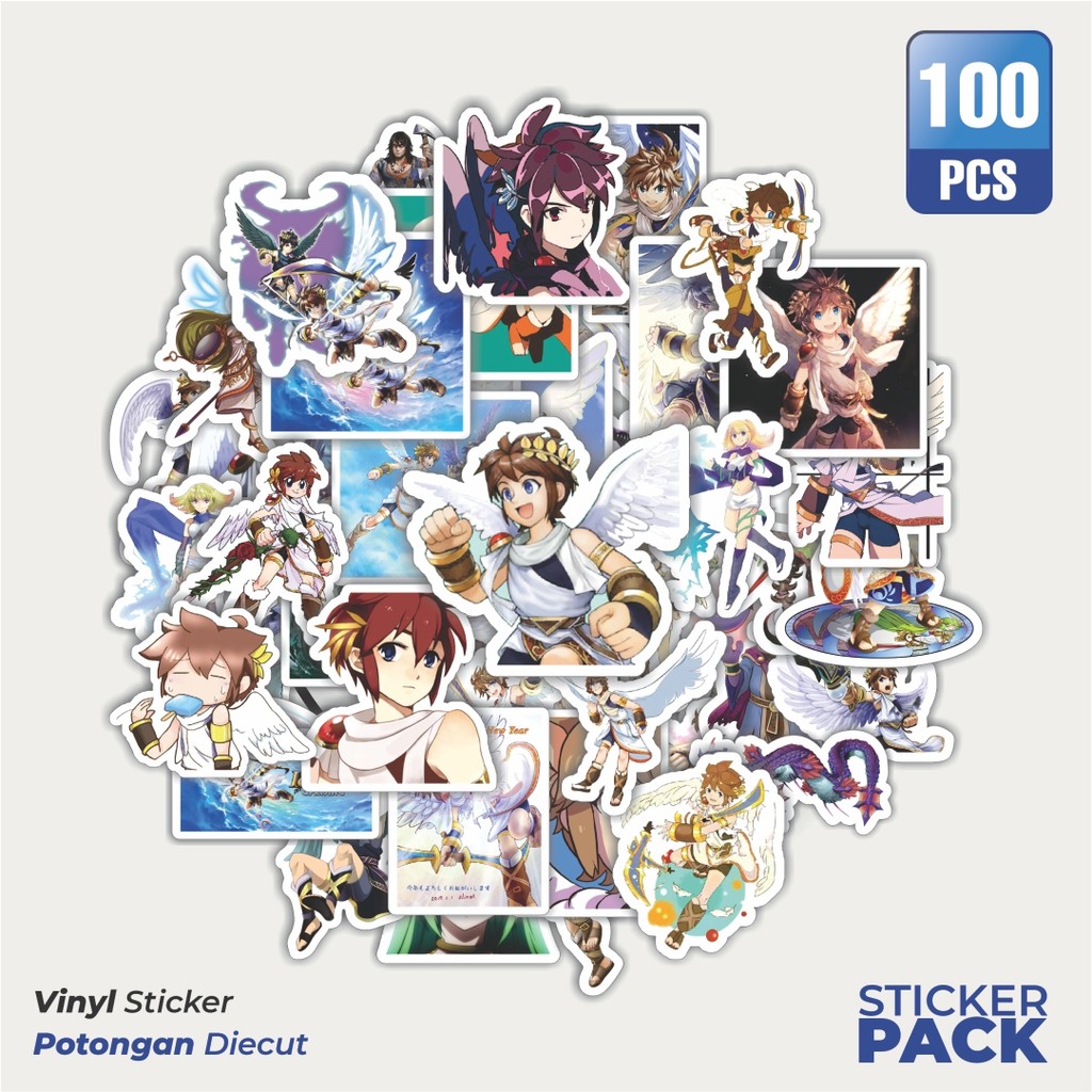 

100 PCS STIKER Stiker Game Series Kid Icarus Karakter Mix 2 Waterproof Aesthetic- Untuk Laptop, Motor, dan Helm - Paper Stationery Pack