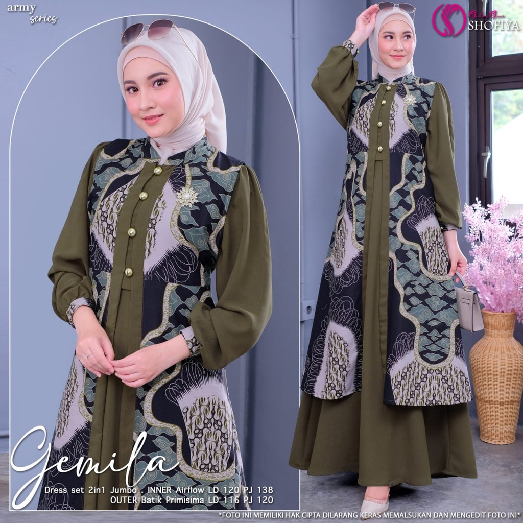 GEMILA DRESS BATIK Original By Shofiya Hijab