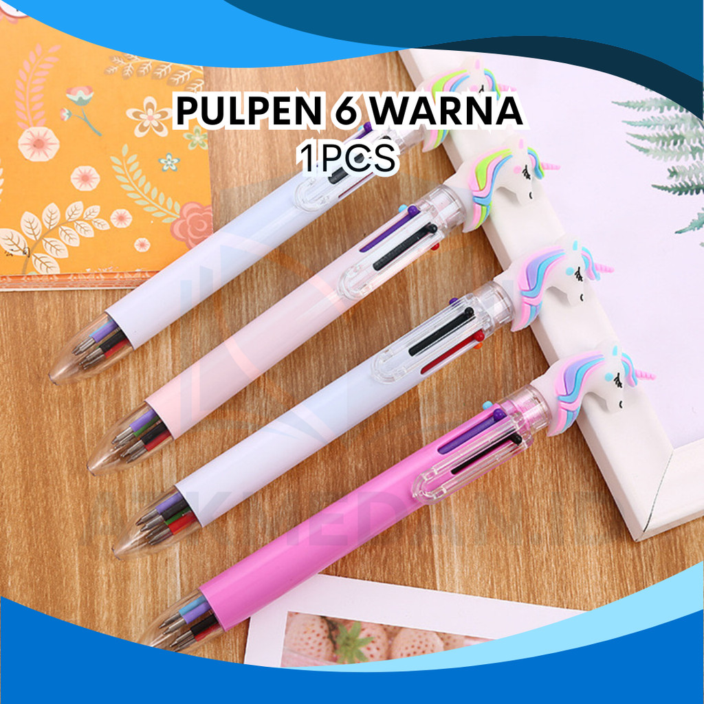 

PULPEN MULTICOLOR 6 WARNA KARAKTER UNICORN