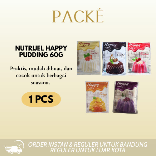 

Nutrijell Happy Pudding Rasa Cokelat / Stroberi / Vanila / Taro 60g 1 PCS