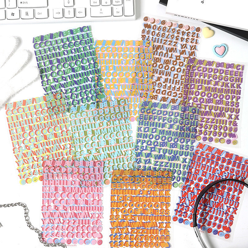 

Journamm 10sheets Alphabet Stickers Colorful Adhesive Letter Stickers for Decoration Arts DIY Crafts Bullet Journal Supplies