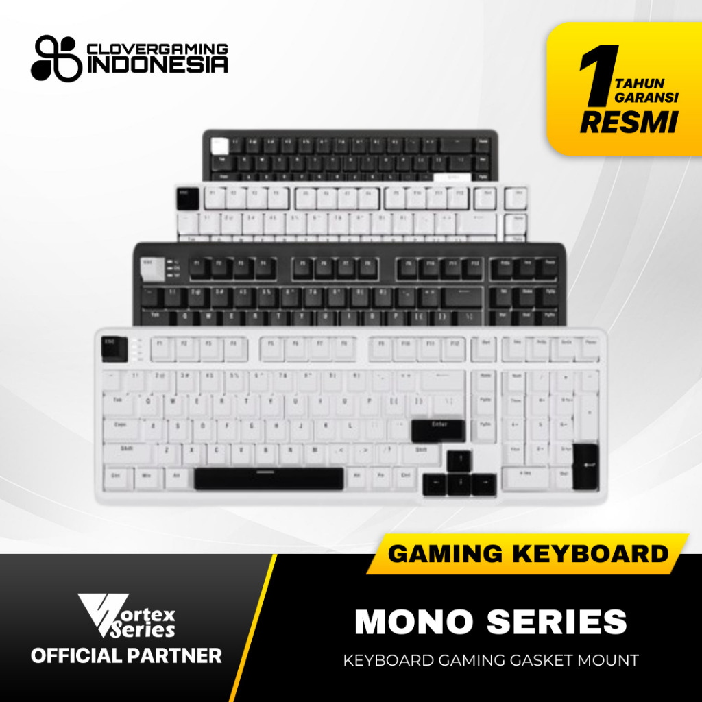 VortexSeries MONO SERIES Wired Mechanical Keyboard Gasket Mount Hotswappable 5 Pin Switch NKRO Vorte
