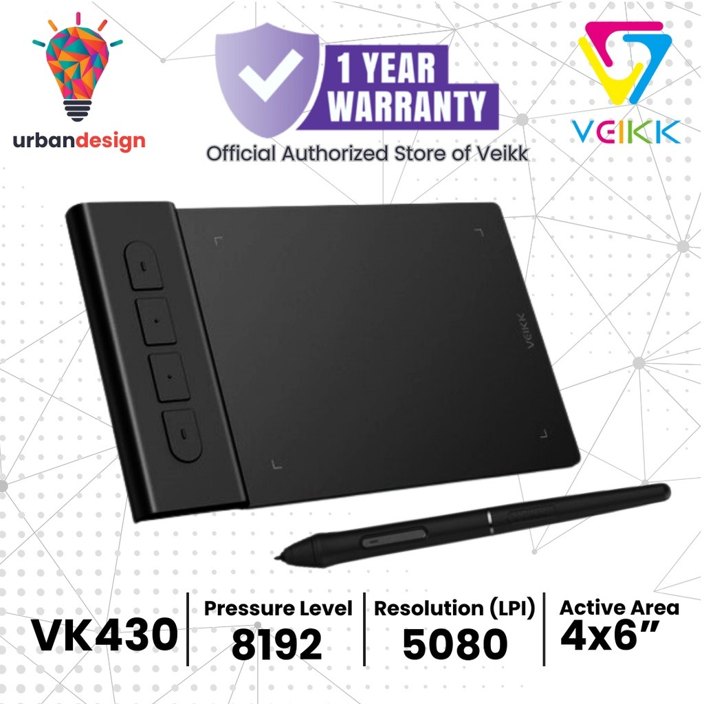 Drawing Tablet VEIKK VK430 Digital Graphic Tablet OSU Alt S640 VK640 A30