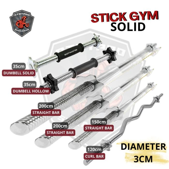 toko olshoppBODYMASTER Stick Gym 2,5CM Barbell Olympic Curl Fitnes Dumbell Bar 3CM - BAR 200/2.5CM