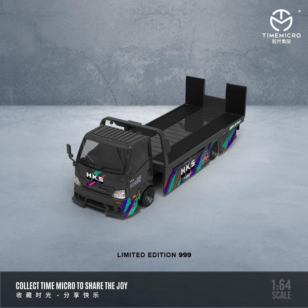 Time Micro 1:64 Hino H300 Flatbed Transport Trailer Truck HKS Limited