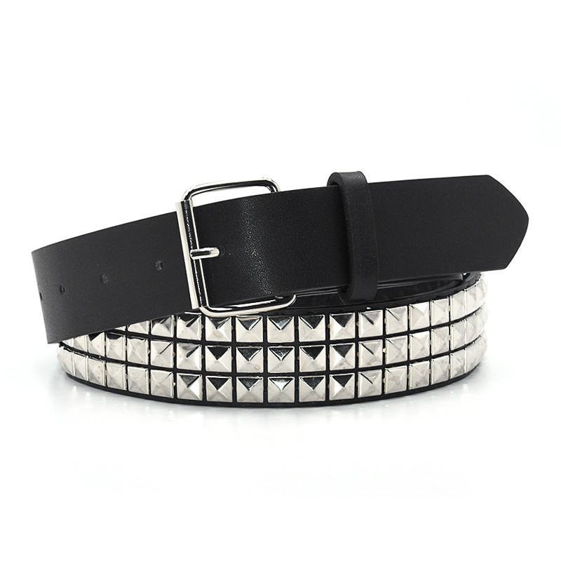 Fashion Rivet Belt Men Women Simple All-Match Studded Studded Belt Punk Rock With Pin Buckle Drop Sh