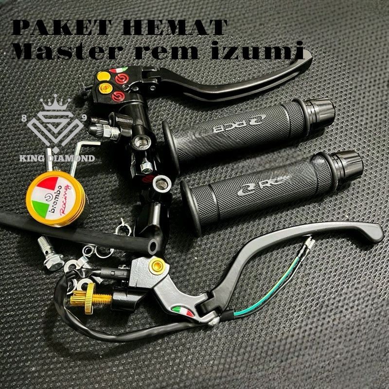 PAKET MASTER REM MODEL IZUMI ORIGINAL 100% + HANDGRIP RCB HG55 ORIGINAL 100% + JALU STANG FULL CNC U