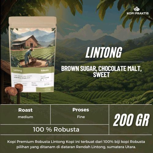 

ROASTED BEANS ROBUSTA LINTONG 200 GR | BIJI KOPI SANGRAI | Coffee - GILING HALUS