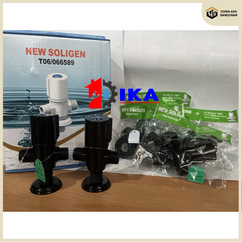 SAB Grosir 1 Box = 12 Pcs Stop kran 2 lubang Tee T shower SOLIGEN ON / OFF Closet shower mandi kamar