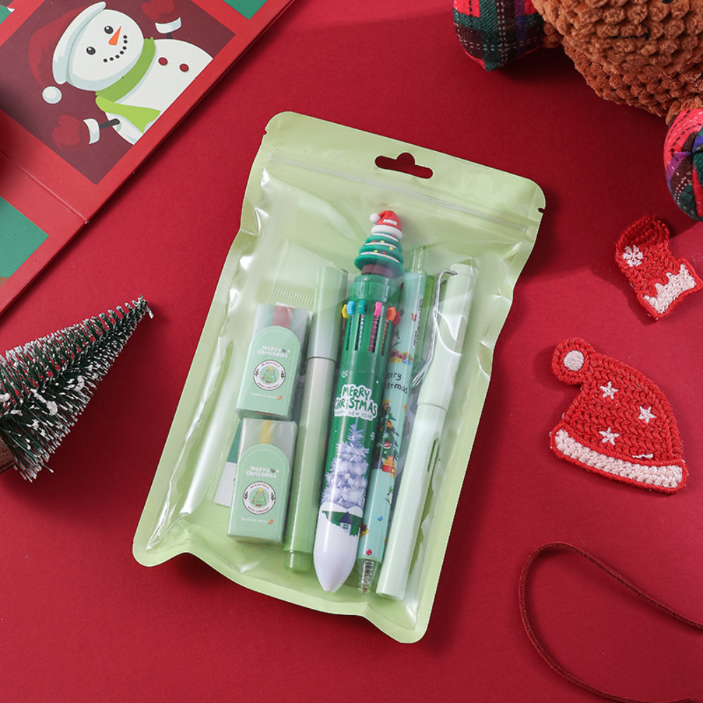 

New Aesthetic Stationery Set Cute Cartoon Pencil Eraser Ballpoint Pen Neutral Pen Correction Band Stationery Supplies Girls Gift