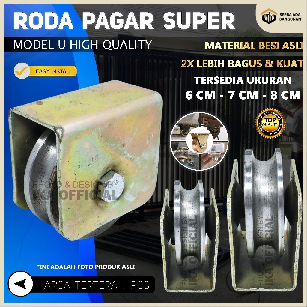 SAB Roda Pagar U Besi Roda Gerbang Pagar / Roda Rel Pintu Sliding Roda Pagar Dorong Roda Rel Pintu G