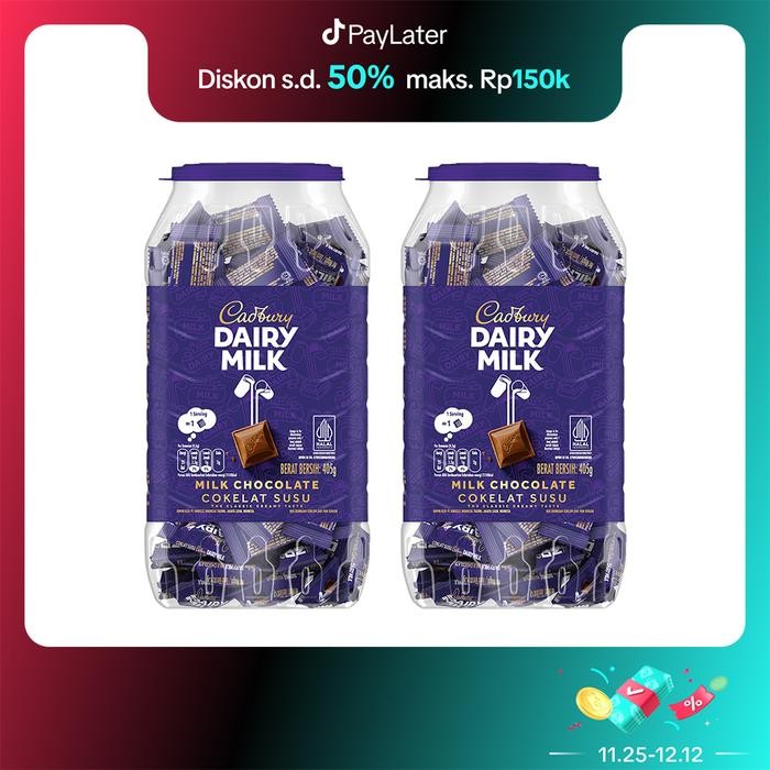

[PROMO 2 PCS] Cadbury Cokelat Dairy Milk Neaps Jar Toples 382g - Snack / Camilan / Cokelat Susu