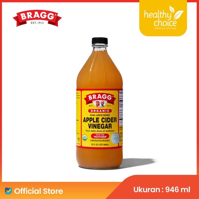 

Bragg Organic Raw Unfiltered Apple Cider Vinegar 946 ml (include extra bubble) Cuka Apel Natural Botol