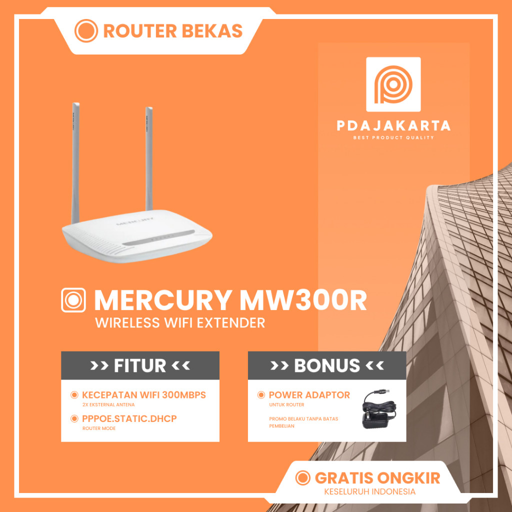 Router Mercury & Fast Wireless Router Wi-Fi 300Mbps Bekas Original