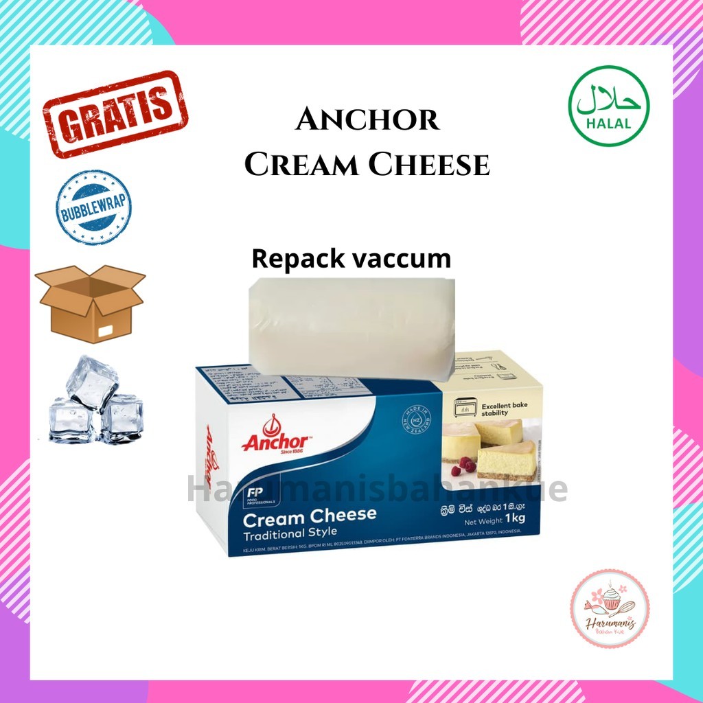 

Anchor Cream Cheese Repack Vaccum 1kg Plastik Wrap