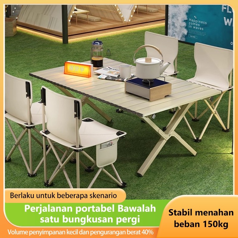 FERIDNORO Stazan Meja Camping Lipat Outdoor Meja Lipat Outdoor Baja Karbon Meja foldable Camping tab