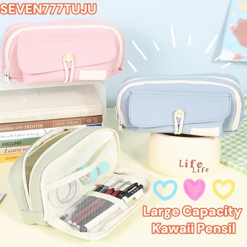 

New [Ready]Large Capacity Kawaii Pensil/Tempat Pensil Korea Besar/ Pensil Tas Kantong Dudukan Kotak untuk AnakPremium
