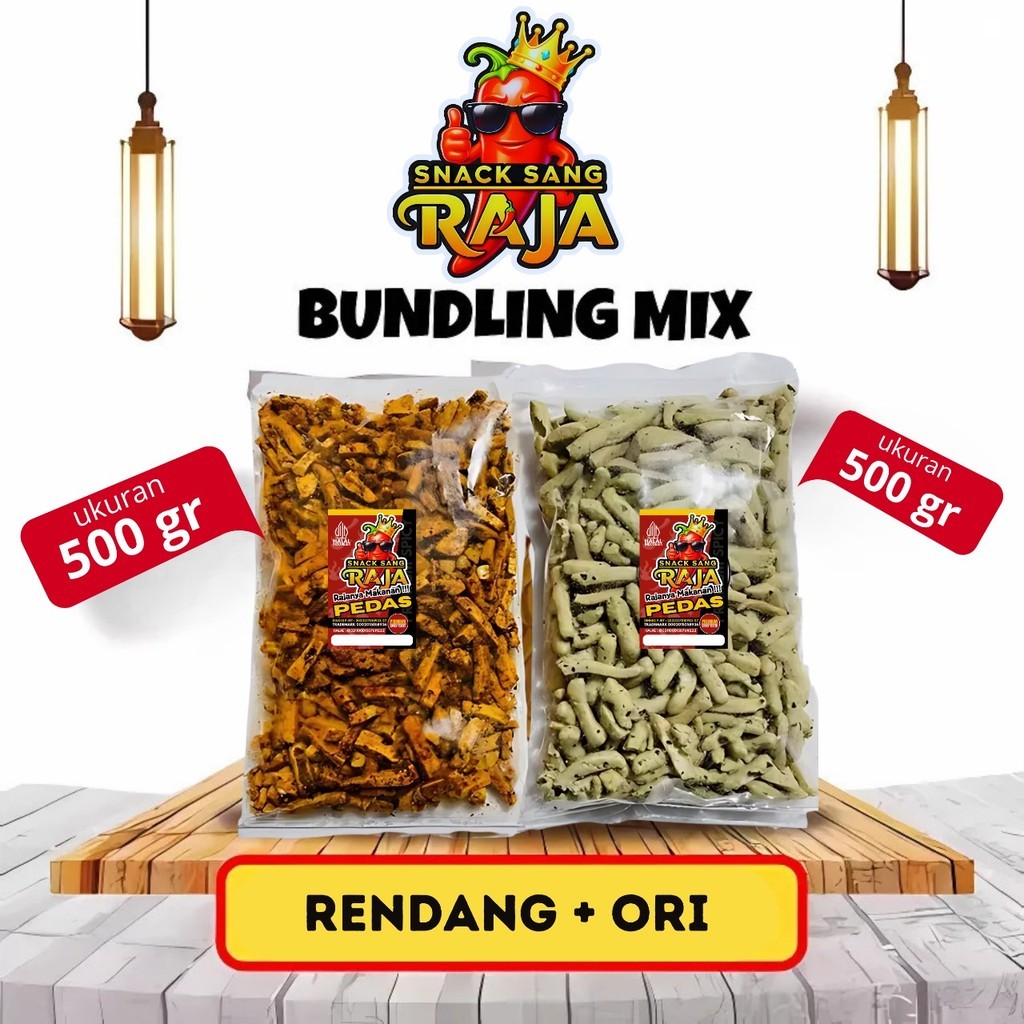 

Snack Sang RAJA - Basreng Beli 1 Dapat 2 Produk Rasa Rendang Dan Ori Bundling 500gr