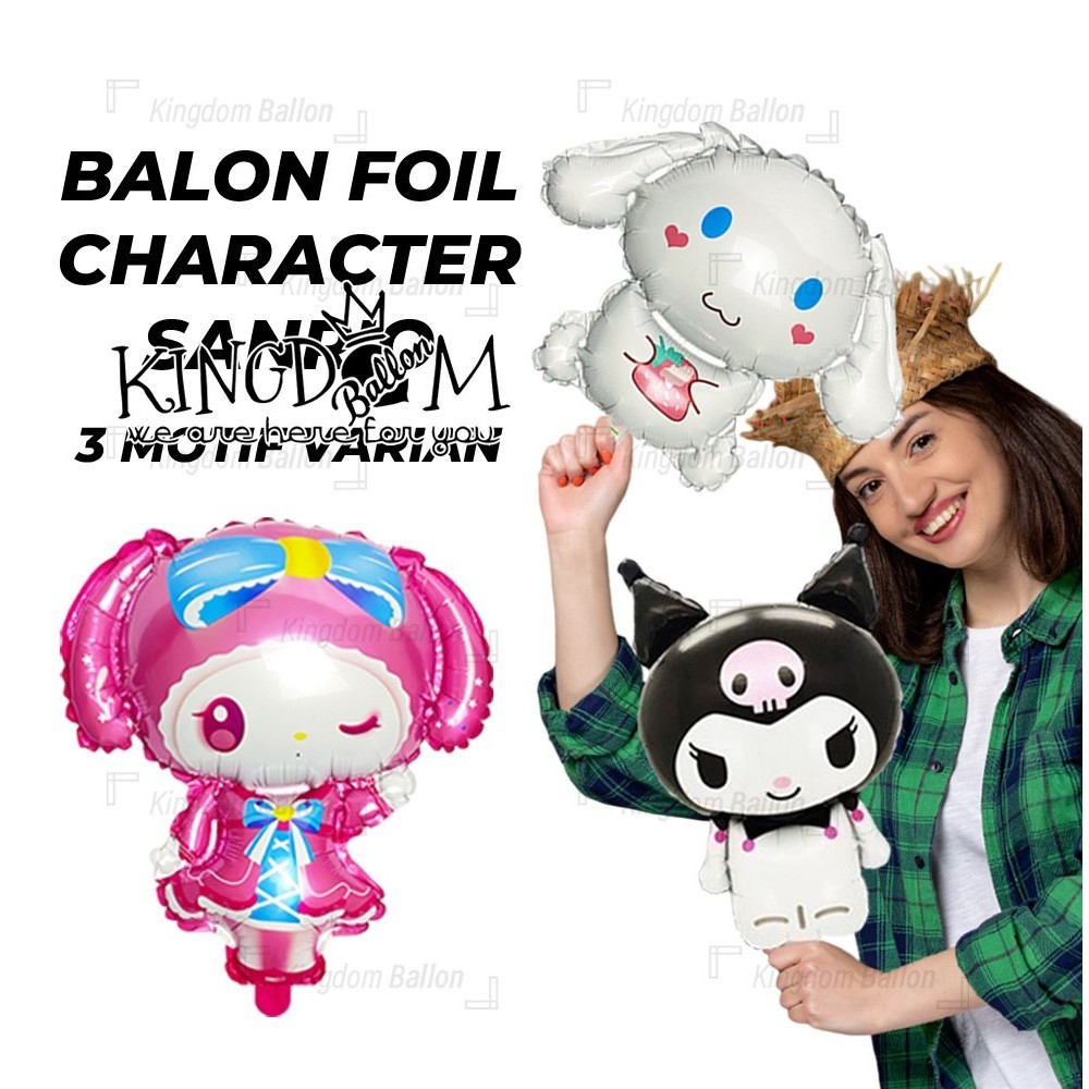 Balon foil mini karakter sanrio / Balon foil mini karakter kuromi / Balon Foil karakter cinamoroll/ 