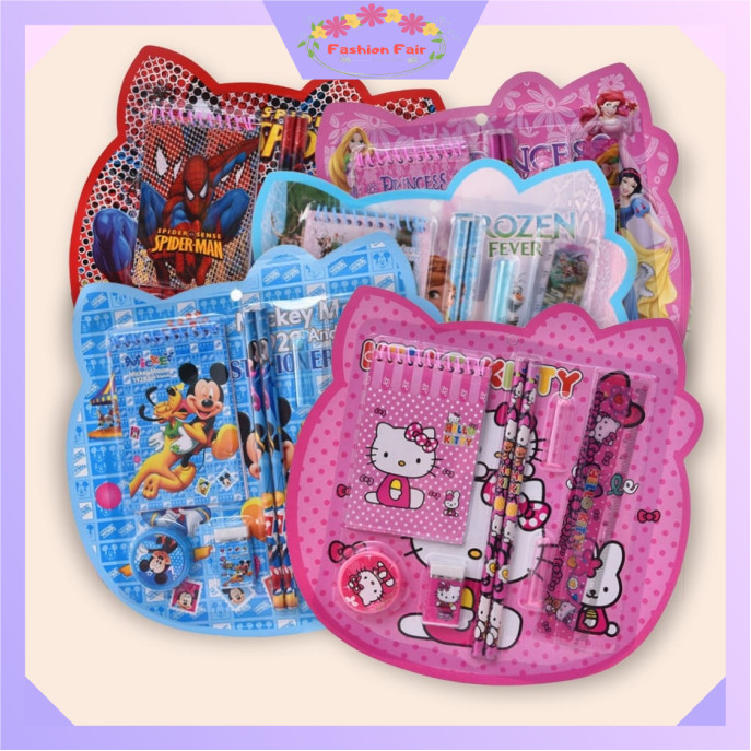 

FASHION FAIR - S5931 Stationery Set 8 in 1 Lucu / Stationary Set Karakter Kartun / Set Alat Tulis Kartun Lucu / Set Alat Tulis 8 in 1