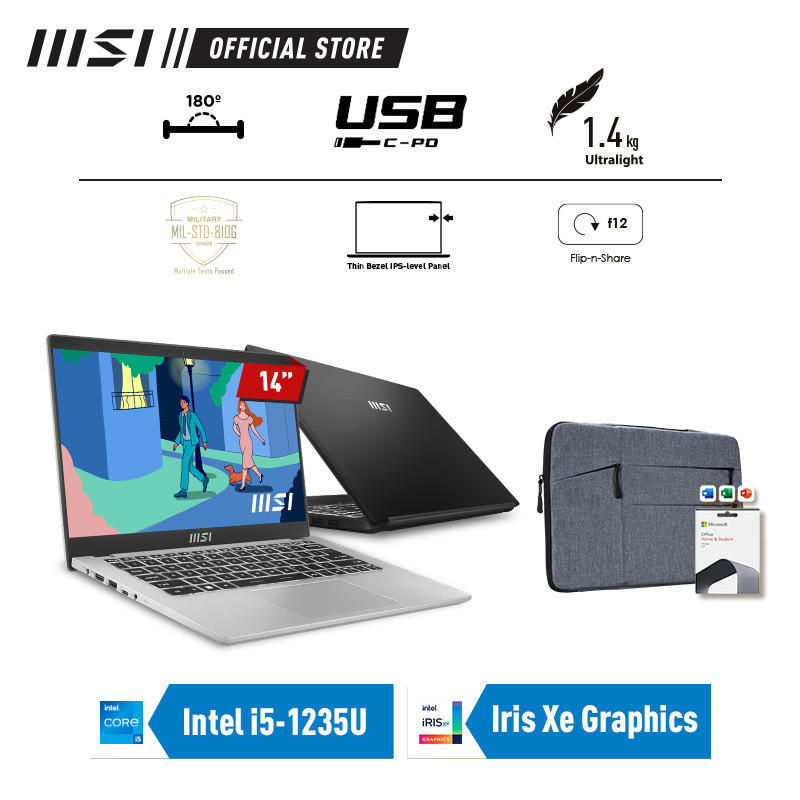 MSI Modern 14 C12MO i5-1235U Iris Xe Graphics 14" FHD IPS-Level