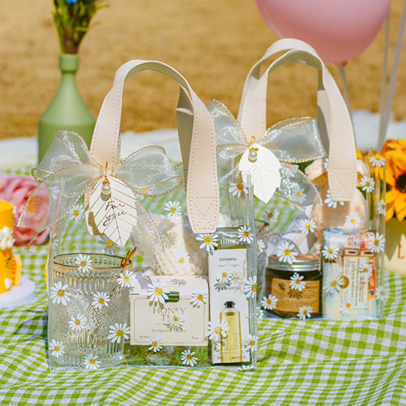 

Gift Bridesmaid Tas Hadiah Mika Motif Bunga Daisy Tas Tangan Gift Graduation Cewek Tote Bag ulang tahun PVC
