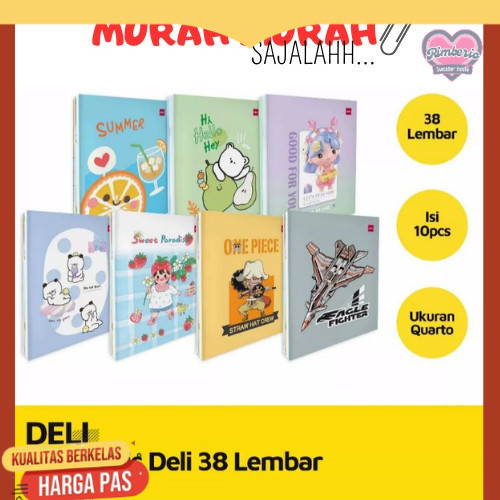 

(PERPAK) Buku Tulis 38 lembar DELI | Buku Tulis Berkualitas Tinggi TIDAK KALAH dari SIDU