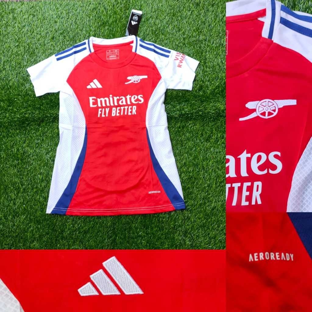 JERSEY BOLA LADIES ARSENAL HOME NEW 2024/2025 GRADE ORI IMPORT JERSEY BOLA WANITA PREMIUM TERMURAH