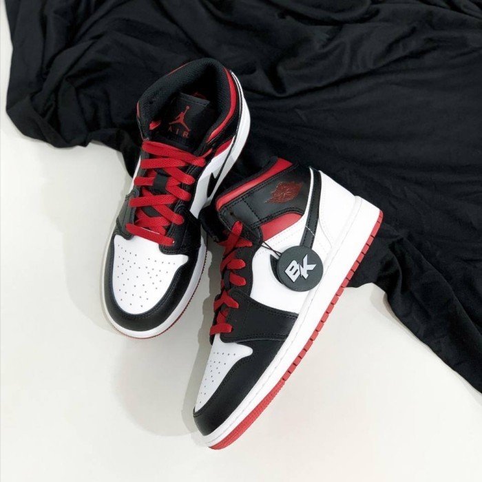 AIR JORDAN 1 MID WHITE GYM RED GS
