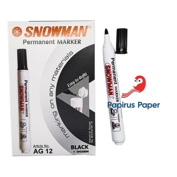 

Snowman Permanent Marker AG 12 /Spidol Snowman Permanent Marker AG 12 / Tinta Permanen AG-12