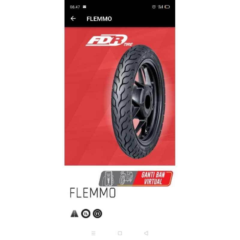 BAN LUAR FDR FLEMMO 90/90-14  80/90-14 70/90-14 TUBE TYPE TIPE BAN DALAM