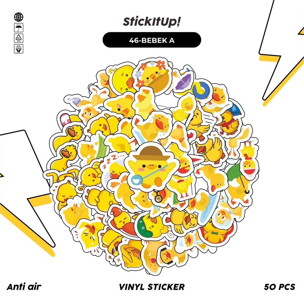 

COD✨ 50 Pcs Stiker Pack Graffiti Motif Kartun Hewan Bebek Lucu Lucu Aesthetic Vynil Waterproof untuk Freebies Sticker Buku Journal Casing HP Laptop