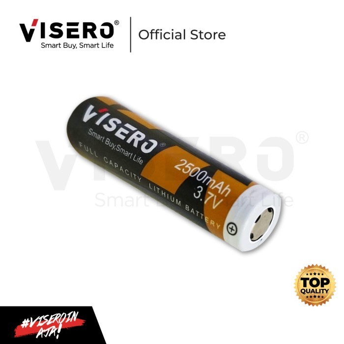 Baterai/Battery Lithium 18650 Full Kapasitas 3.7V 2500Mah Visero (TIDAK BISA MENGGUNAKAN EKSPEDISI J