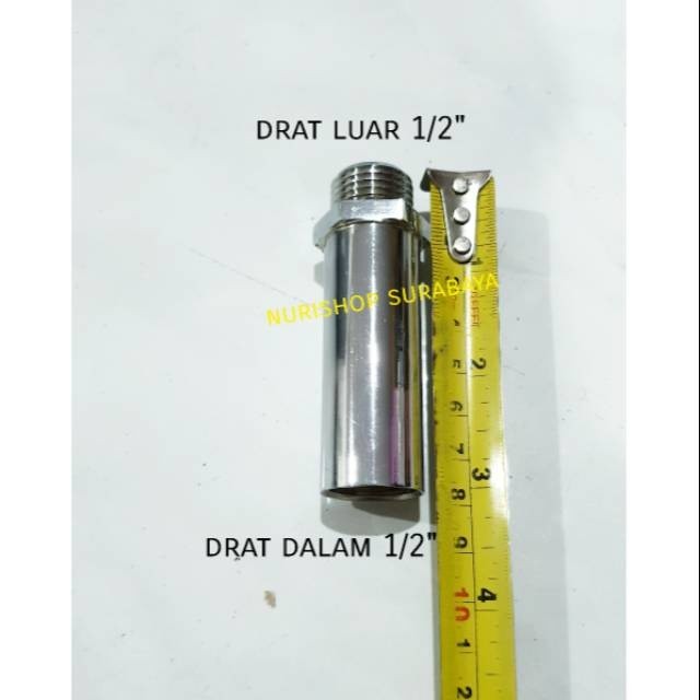 Sok Kran 1/2" /shock / Sambungan kran/ Sok drat luar dalam 1/2 panjang