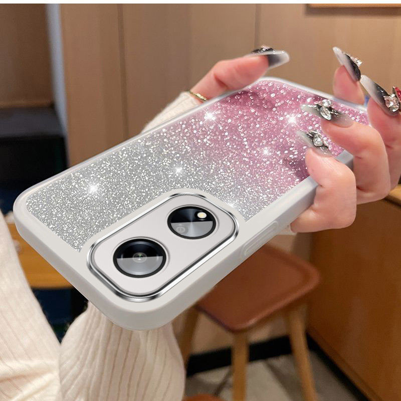 New Phone case OPPO A98 5G / OPPO A96 4G Back Cover  Luxury Gradient Glitter Cute Bling Full Camera 