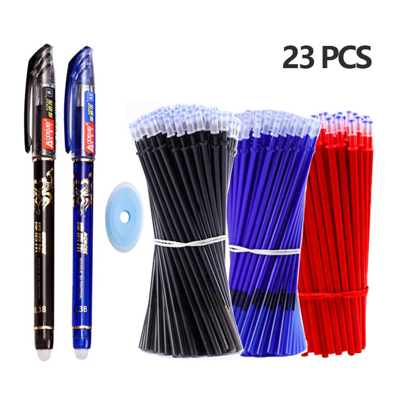 

Erasable gel pens set 0.5 mm Fine point blue kawaii ballpoint pen for writing Korean Stationery Office school supplies