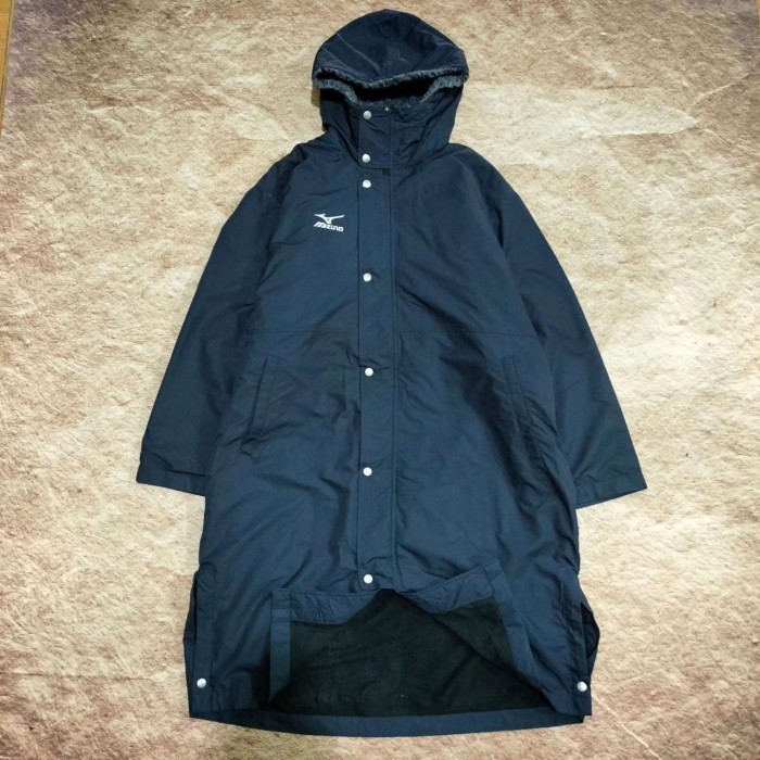 winter jaket long coat pria MIZUNO navy jaket panjang outdoor daleman sherpa tebal jaket petinju big