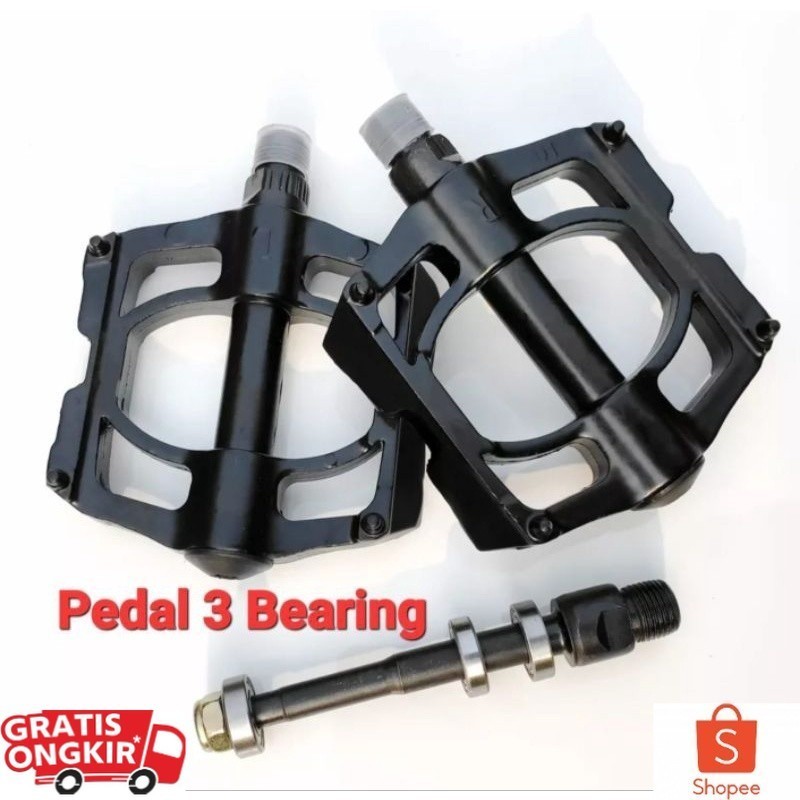 Pedal Bearing 3 Alloy Anti Slip Pedal Sepeda Lipat MTB Roadbike