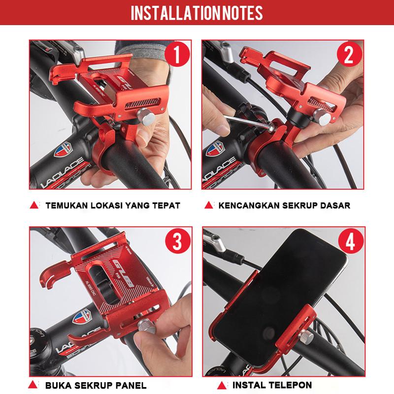 RB HOLDER GUB P30 + BREKET Phone Holder HP GUB P30 Original Phone Holder Hp Sepeda Motor GUB